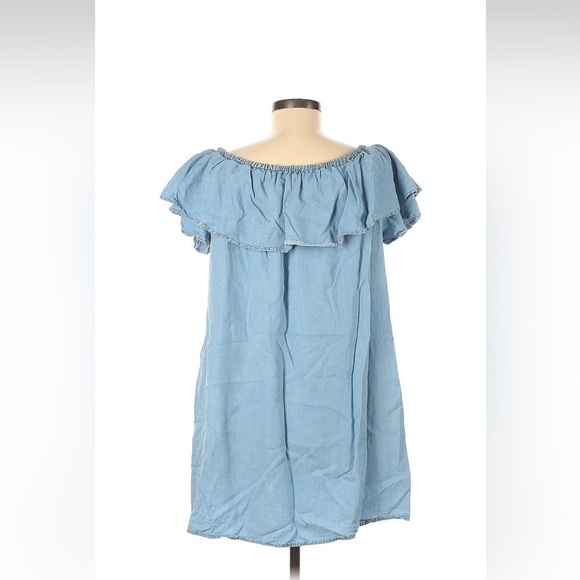 Zara Off the Shoulder Denim Dress Size large - Picture 3 of 3